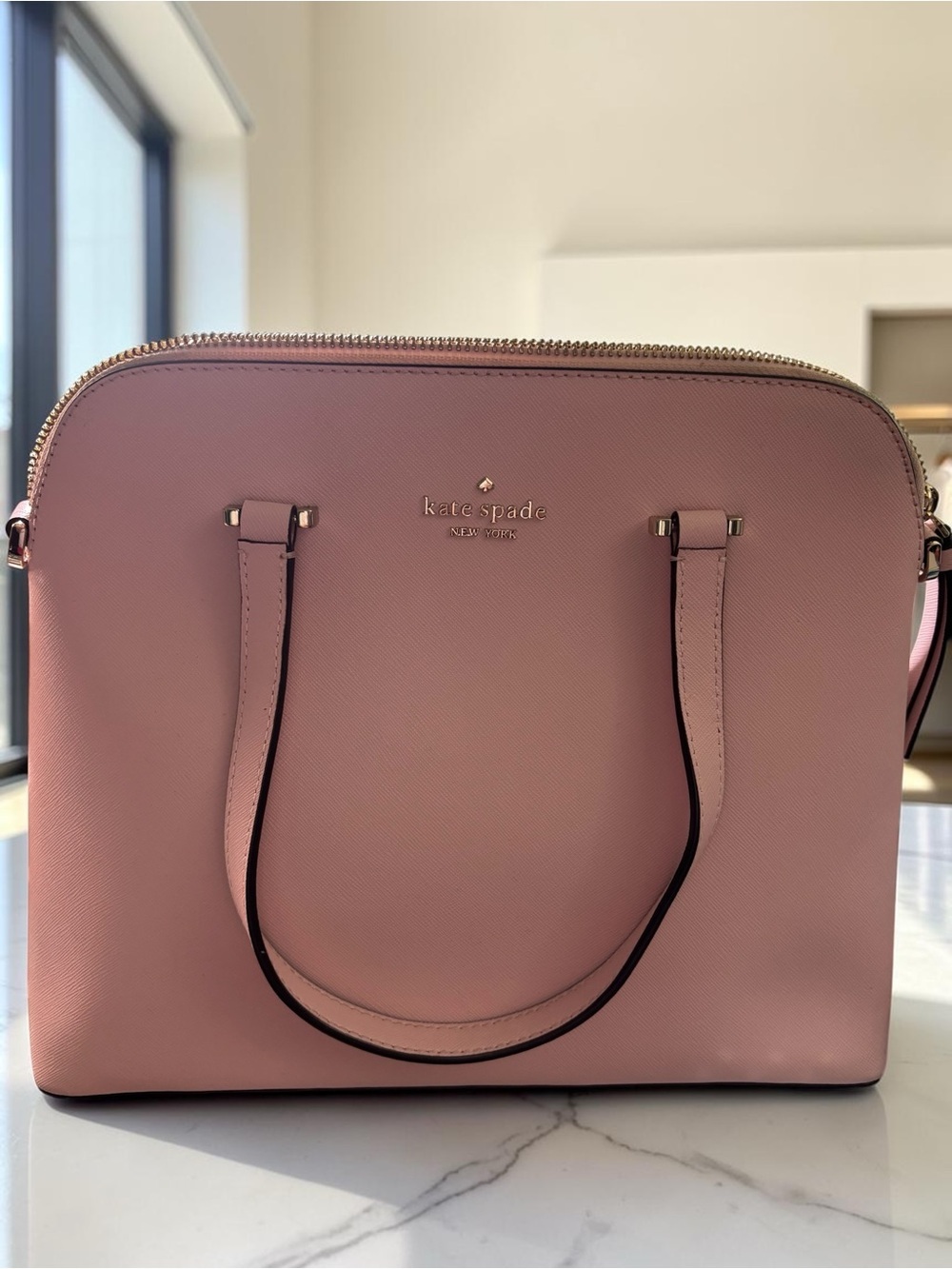 Kate Spade New York Blush Pink Saffiano Leather Dome